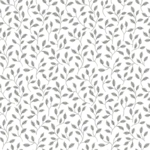 Galerie Into The Wild Metallic Silver Trailing Leaf Wallpaper Roll