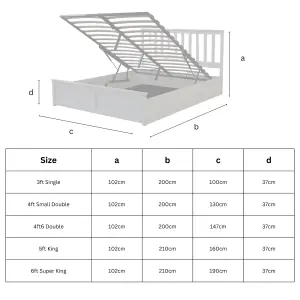 Wooden Ottoman Storage Bed in Natural, size Superking