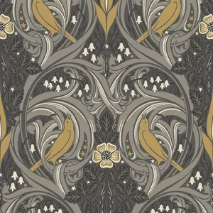 Galerie Arts and Crafts Grey Patterned Wallpaper