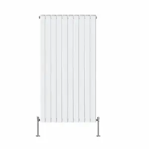 Rinse Bathrooms Vertical Radiators 1600x680mm Flat Panel Column Designer Radiator White Double Radiators Central Heating