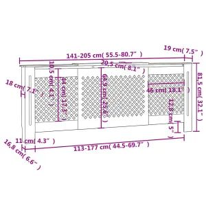 Sturdy and Durable MDF Radiator Cover 205 cm