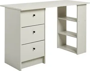 Argos Home Malibu 3 Drawer Office Desk - Light Grey