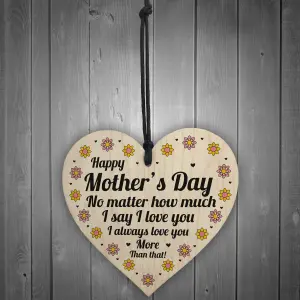 Mothers Day Gift Cute Wood Heart Gift For Mum From Daughter Son Love Gift Keepsake