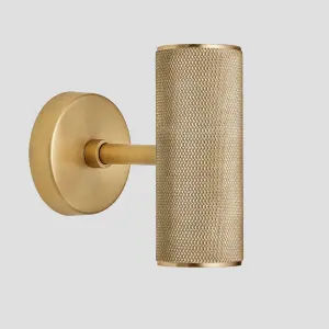 Industville Knurled Edison Double Wall Light, Brass