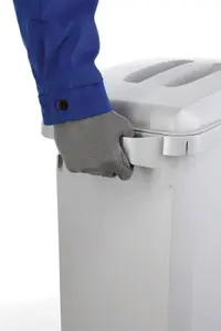 Durable DURABIN Grey Rectangular Recycling Bin + Blue Hinged Slot Lid - 60L