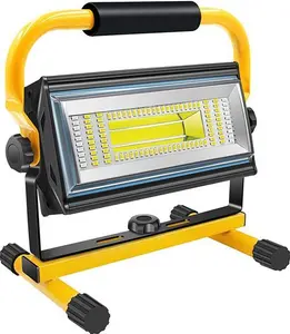 Sylstar COB Rechargeable Work Light, 100W Recharegable Portable LED Flood Light 7000 Lumens, 10800Mah Battery, Waterproof Cordless Workshop Job Site