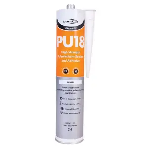 Bond It PU18 High Strength Polyurethane Adhesive & Sealant, White     BDPU18WH(N) (Pack of 6)