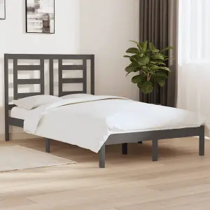 Berkfield Bed Frame Grey Solid Wood Pine 120x200 cm