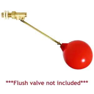 SPARES2GO 4 1/2" Ball Float for Toilet Cistern Ballcock Flush Valve BS 2456 (Plastic with Brass Thread Fitting)