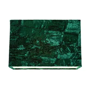 Contemporary Designer Forest Green Crushed Velvet Fabric Rectangular Lamp Shade