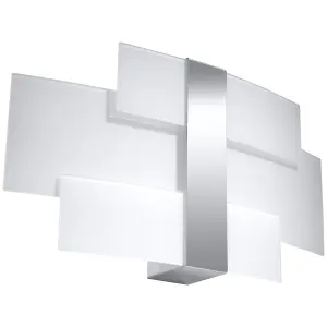 Celia Glass & Steel Grey 2 Light Classic Wall Light