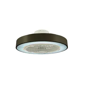 LED Ceiling Fan Light with Remote Control Adjustable Speed and Brightness in Black