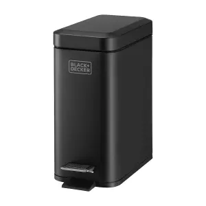 BLACK+DECKER 5L Black Pedal Bin with Soft Close Lid