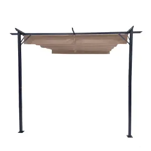 Steel Wall Mounted Pergola - Beige