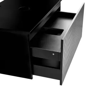 Bathroom Wall Mounted Cabinet 80 x 52 cm Black ALZIRA