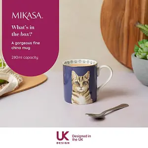 Mikasa Cat 280ml Straight-Sided Mug