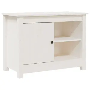 Berkfield TV Cabinet White 70x36.5x52 cm Solid Wood Pine