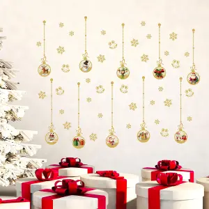 Matt Gold Christmas Ornaments Wall Stickers Wall Stickers Wall Art, DIY Art, Home Decorations, Decals