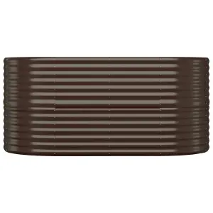 Berkfield Garden Planter Powder-coated Steel 152x80x68 cm Brown