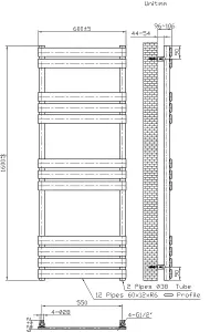 Rinse Bathrooms Electric Flat Panel Heated Towel Rail White Bathroom Ladder Radiator Warmer 1600x600mm 800W