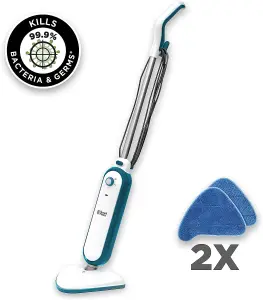 Russell Hobbs Steam Mop with 2 Microfibre Pads White and Aqua RHSM1001-G