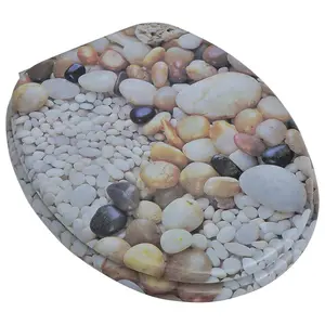 Toilet Seat with MDF Lid Pebbles Design