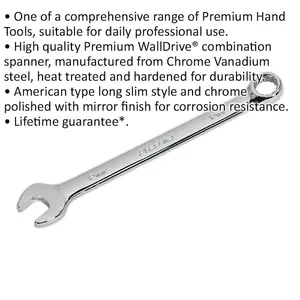 Premium 12mm Steel Combination Spanner - Durable Chrome Vanadium Wrench for Professionals