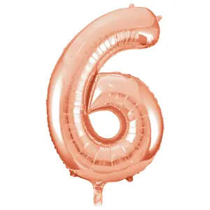 Unique Party 34 Inch Rose Gold Supershape Number Foil Balloon Rose Gold (8)