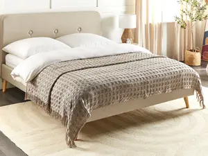 Bedspread BERE Cotton 200 x 220 cm Taupe