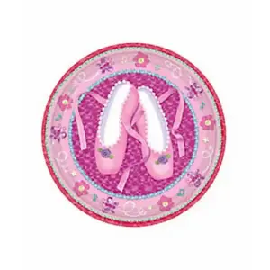 Twinkle Toes Paper Ballerina Party Plates (Pack of 8) Pink/White (One Size)