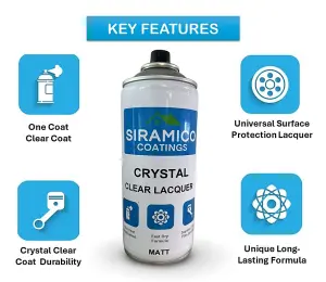 Crystal Clear Lacquer - 400ml - Matt Finish - Multi-Surface Lacquer Spray