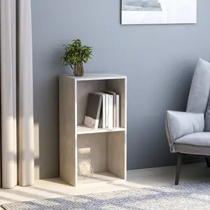 Berkfield 2-Tier Book Cabinet Concrete Grey 40x30x76.5 cm Engineered Wood