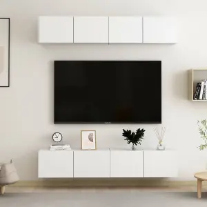 Berkfield TV Cabinets 4 pcs White 80x30x30 cm Engineered Wood