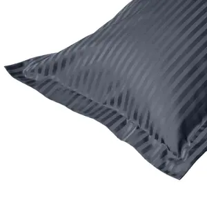 Belledorm 540 Thread Count Satin Stripe Oxford Pillowcase Charcoal (One Size)