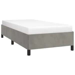 Berkfield Bed Frame Light Grey 90x190 cm 3FT Single Velvet