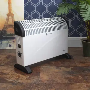 Schallen 2000W Electric Convector Radiator Heater with 3 Heat Settings - White