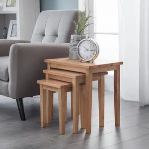 Elvina 3 Piece Nest of Tables Light Oak