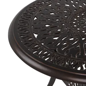 Garden Table Metal Dark Brown ANCONA