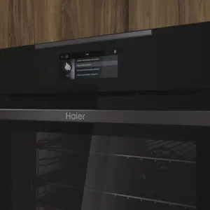 Haier Series 4 HWO60SM5T9BH Built-in Pyrolytic Single Pyrolytic Oven - Gloss black