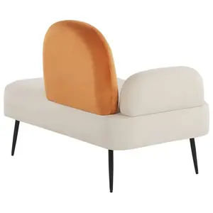 Left Hand Velvet Chaise Lounge Orange ARCEY