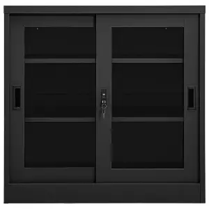 Berkfield Sliding Door Cabinet Anthracite 90x40x90 cm Steel