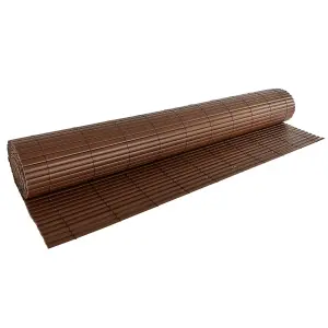 Oypla 1m x 4m Brown PVC Outdoor Garden Fencing Privacy Screen Roll