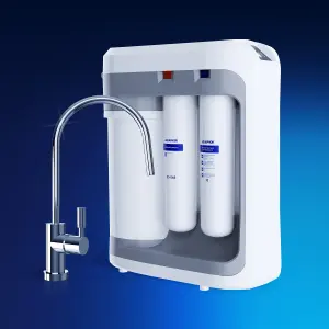 AQUAPHOR RO-202S automatic Reverse Osmosis Under Sink Drinking Water Filtration System. Removes viruses, bacteria, heavy metals