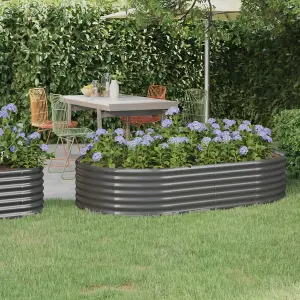 Berkfield Garden Planter Powder-coated Steel 175x100x36 cm Grey