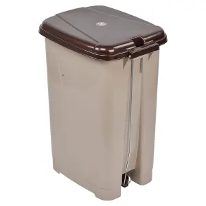 URBNLIVING 25L Slim Pedal Waste Recycling Bin Can Insert Step On Lid Kitchen Bathroom Cappuccino