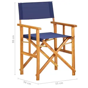 Berkfield Director's Chair Solid Acacia Wood Blue