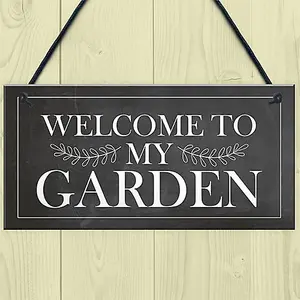 Red Ocean Garden Sign Novelty WELCOME Sign Hanging Plaque Summer House Sign Garden Shed Friendship Gift