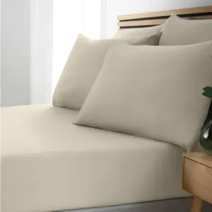 So Soft Easy Iron Fitted Sheet Beige / Single (3')