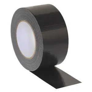 Sealey Black Duct Tape 75mm x 50m Instant Adhesive Water Resistant DTB75