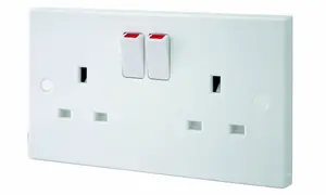 BG Double 13A Gloss White Socket 2 poles